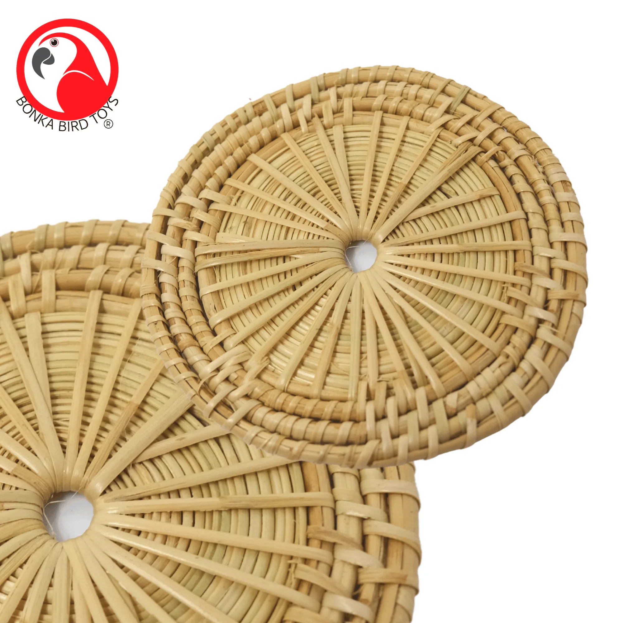 1236 3 Pack Natural Bamboo 4-Inch Round Mats