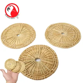 1236 3 Pack Natural Bamboo 4-Inch Round Mats