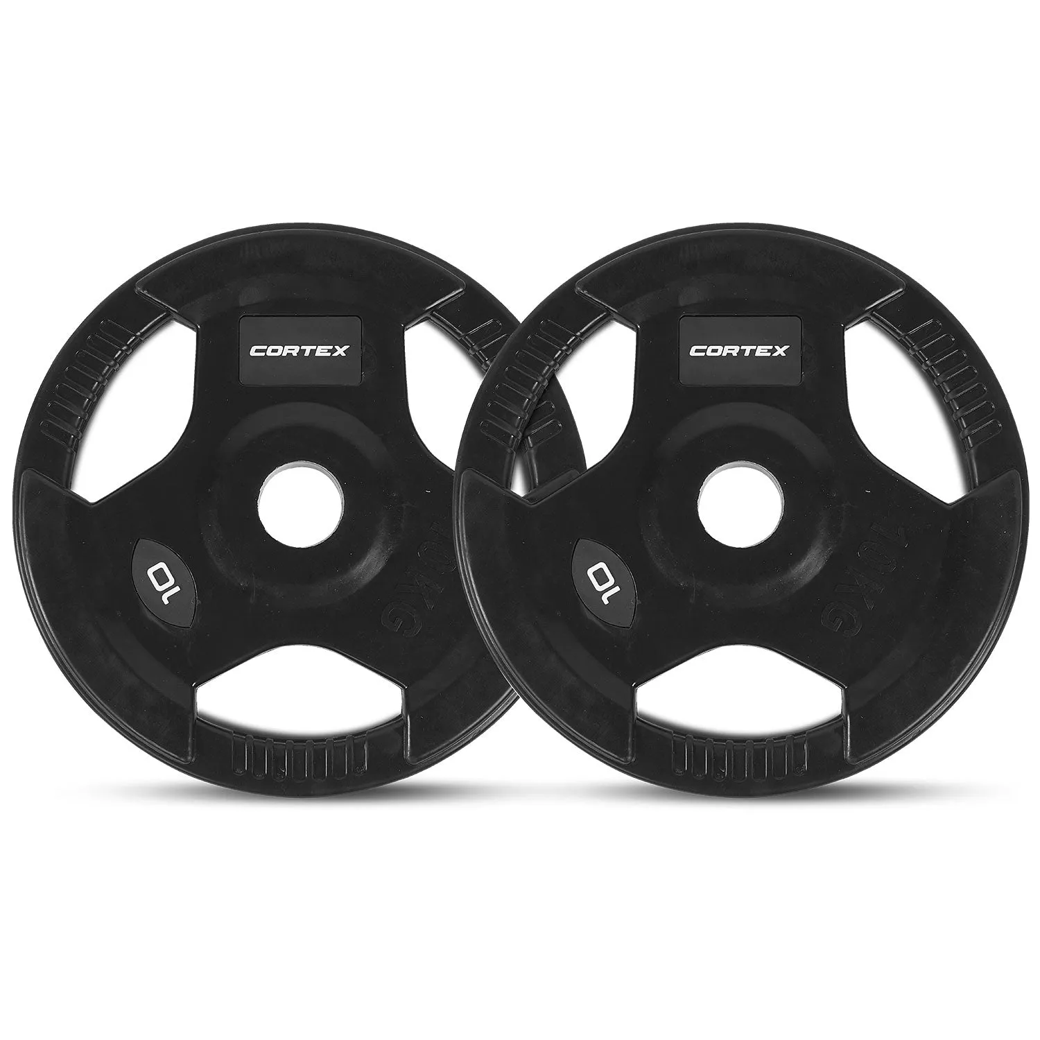 145kg Tri-Grip Olympic Plate & Barbell Set - CORTEX