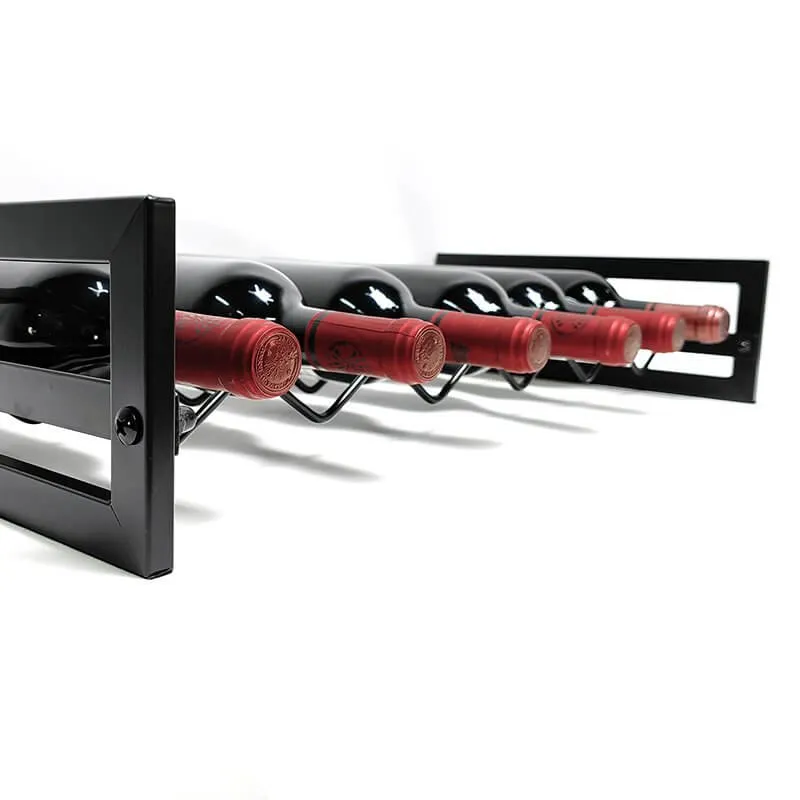 6 Bottle Wide Stackable Wine Rack Matte Black