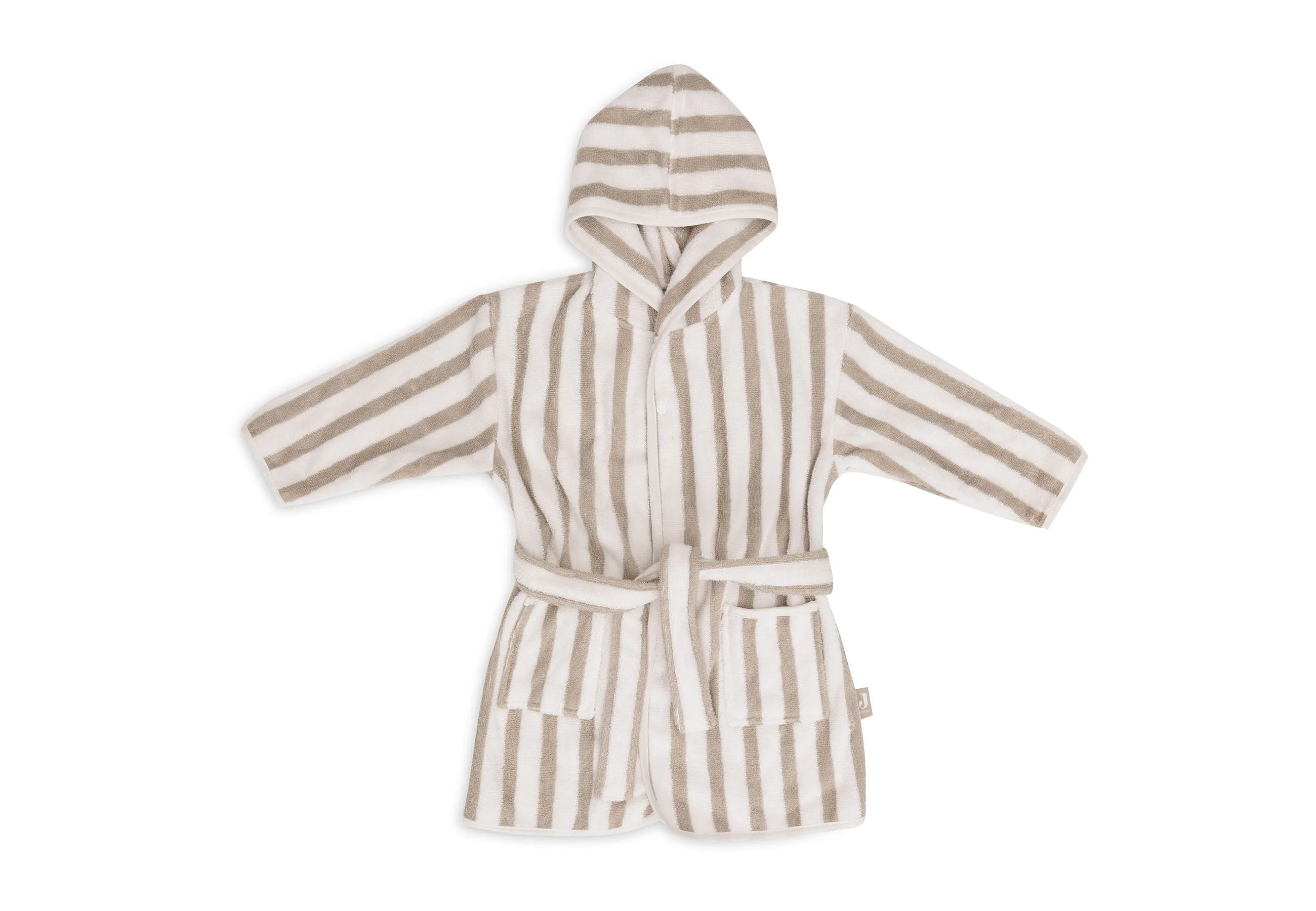 Bathrobe 3-4 year Stripe Terry - Olive Green - GOTS