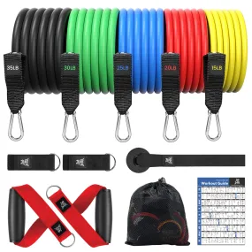 Bob and Brad Resistance Bands, Resistance Bands Set for Workout Stackable Up to 125 lbs, Exercise Bands with Door Anchor, Ankle Straps