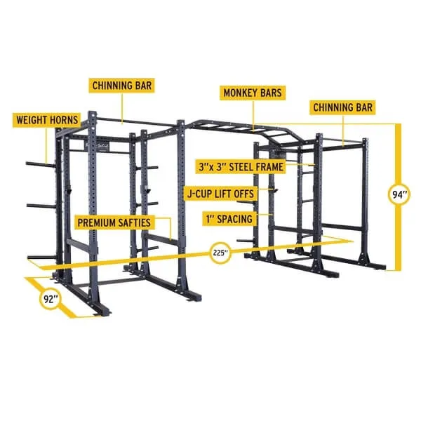 Body-Solid Extended Double Power Rack Package SPR1000DBBACK