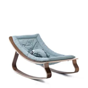 Charlie Crane LEVO Rocker in Walnut - Aruba Blue