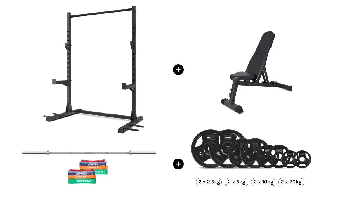 CORTEX 95kg SR-3 Squat Rack Home Gym Package