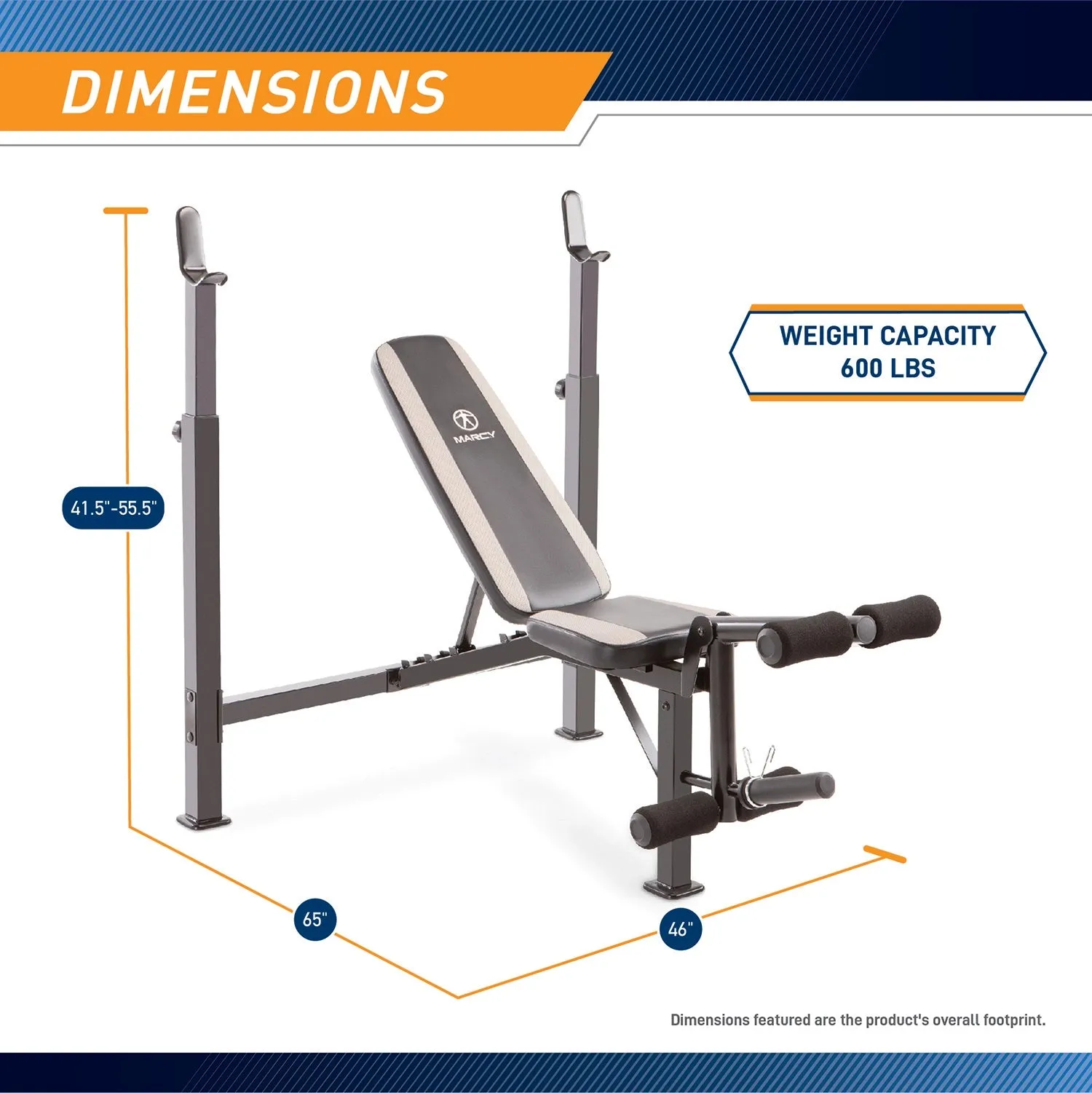 Marcy Olympic Multipurpose Weightlifting Workout Bench| MWB-4491