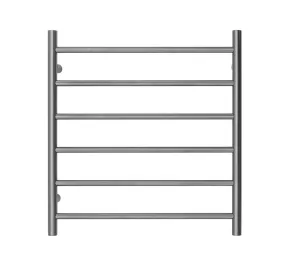 Premium Brushed Chrome Towel Rack - 6 Bars, Round Design, AU Standard, 650x620mm Wide