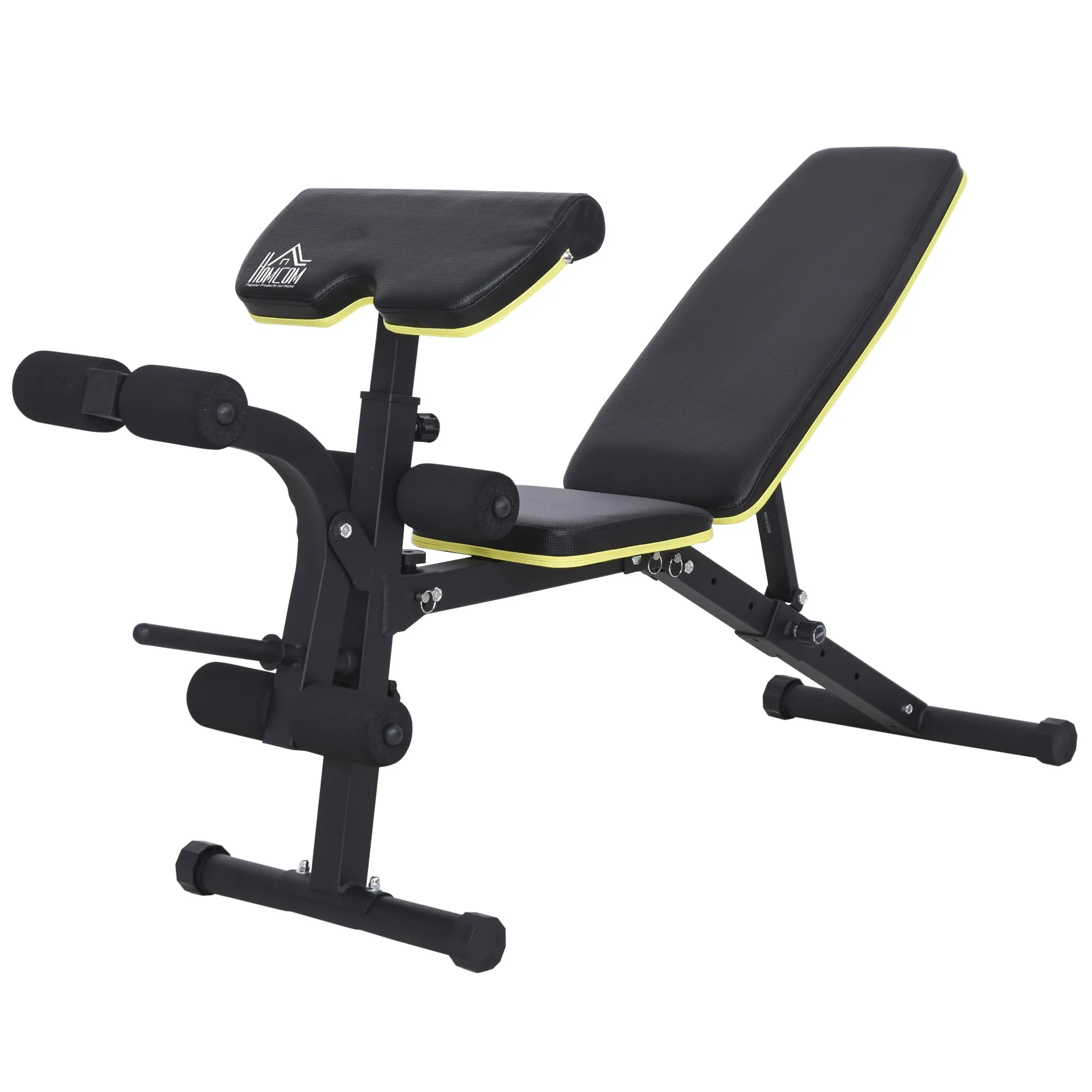 PVC Upholstered Steel Sit-Up/Dumbbell Duo Bench Black