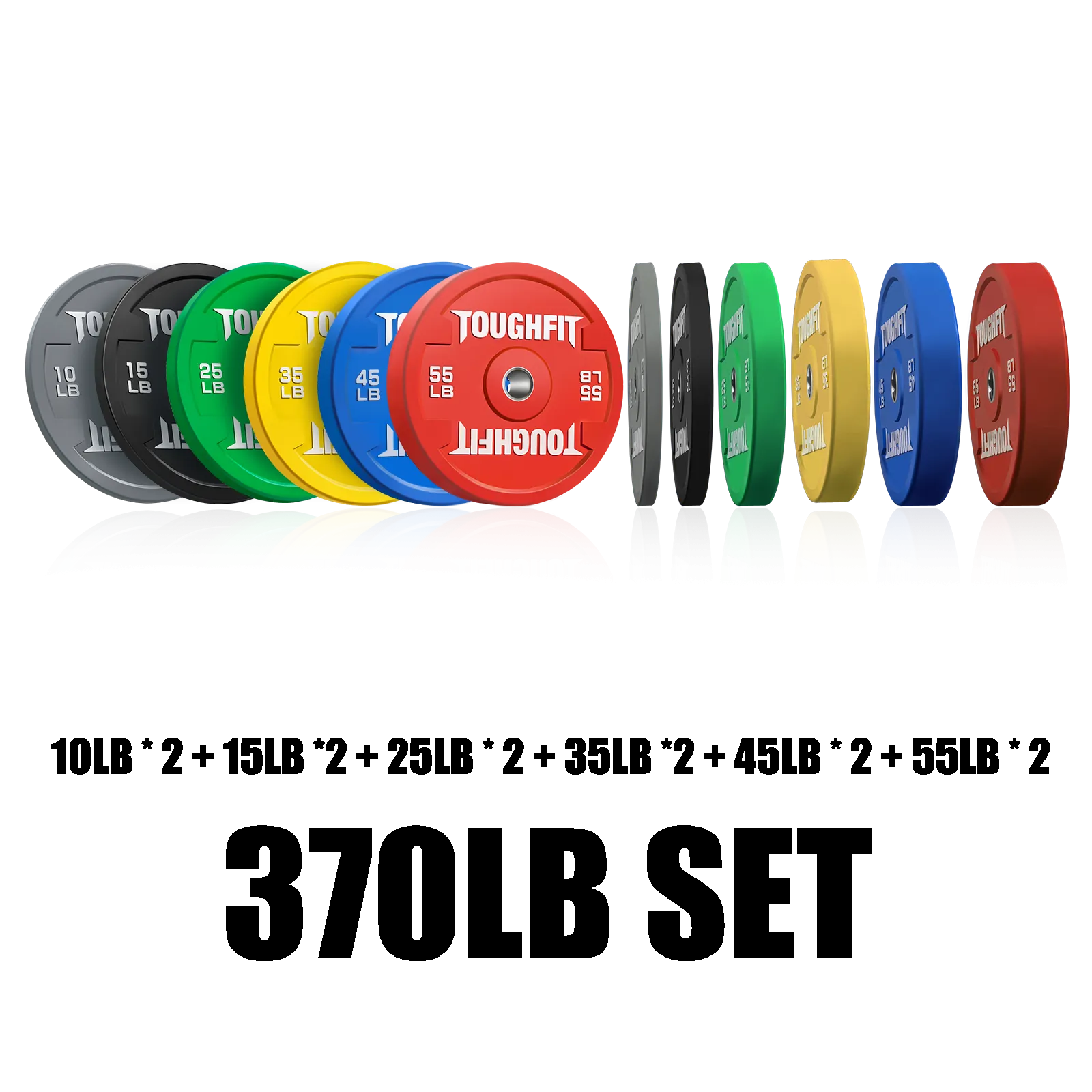 ToughFit Color Olympic Weight Plates Bumper Plates Set