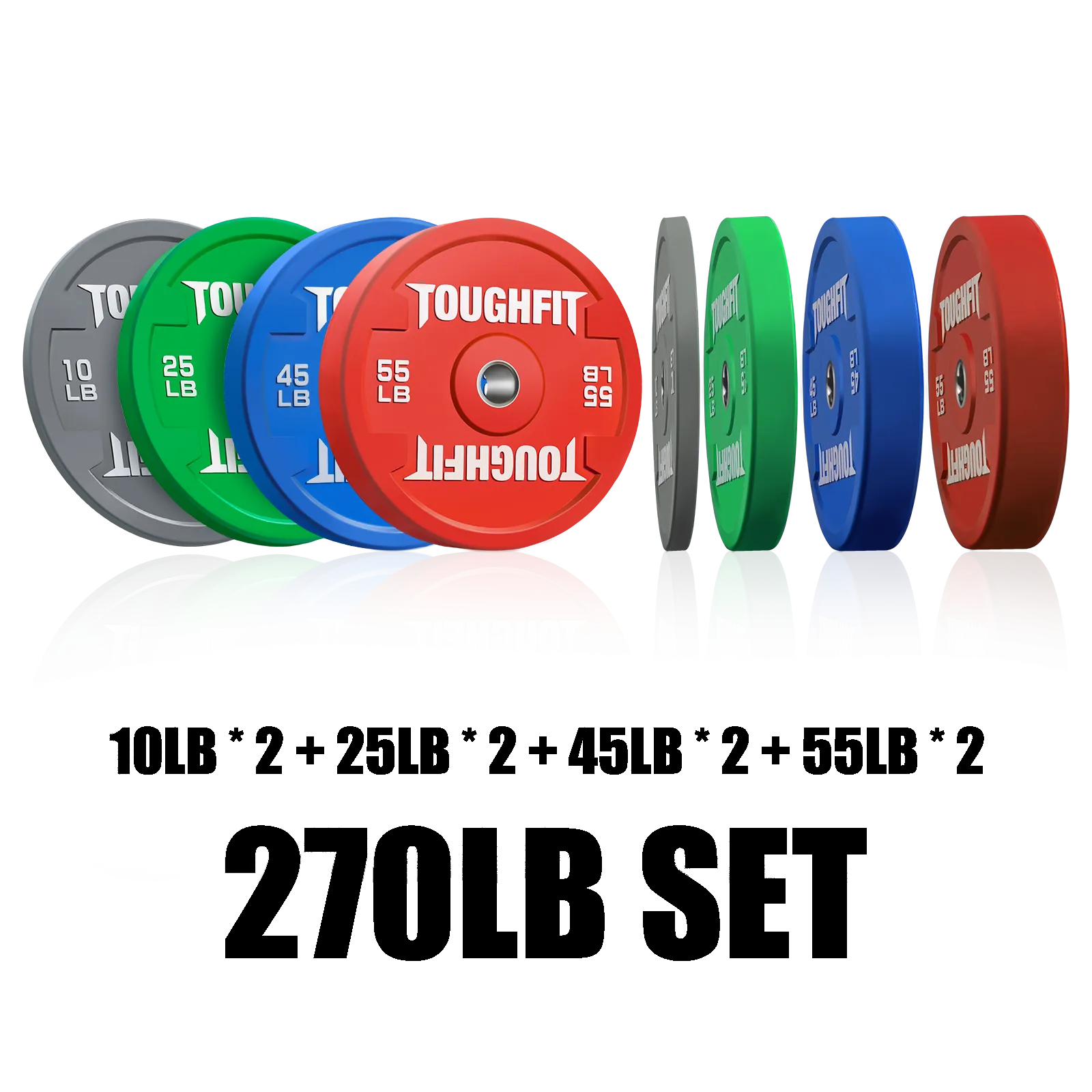 ToughFit Color Olympic Weight Plates Bumper Plates Set